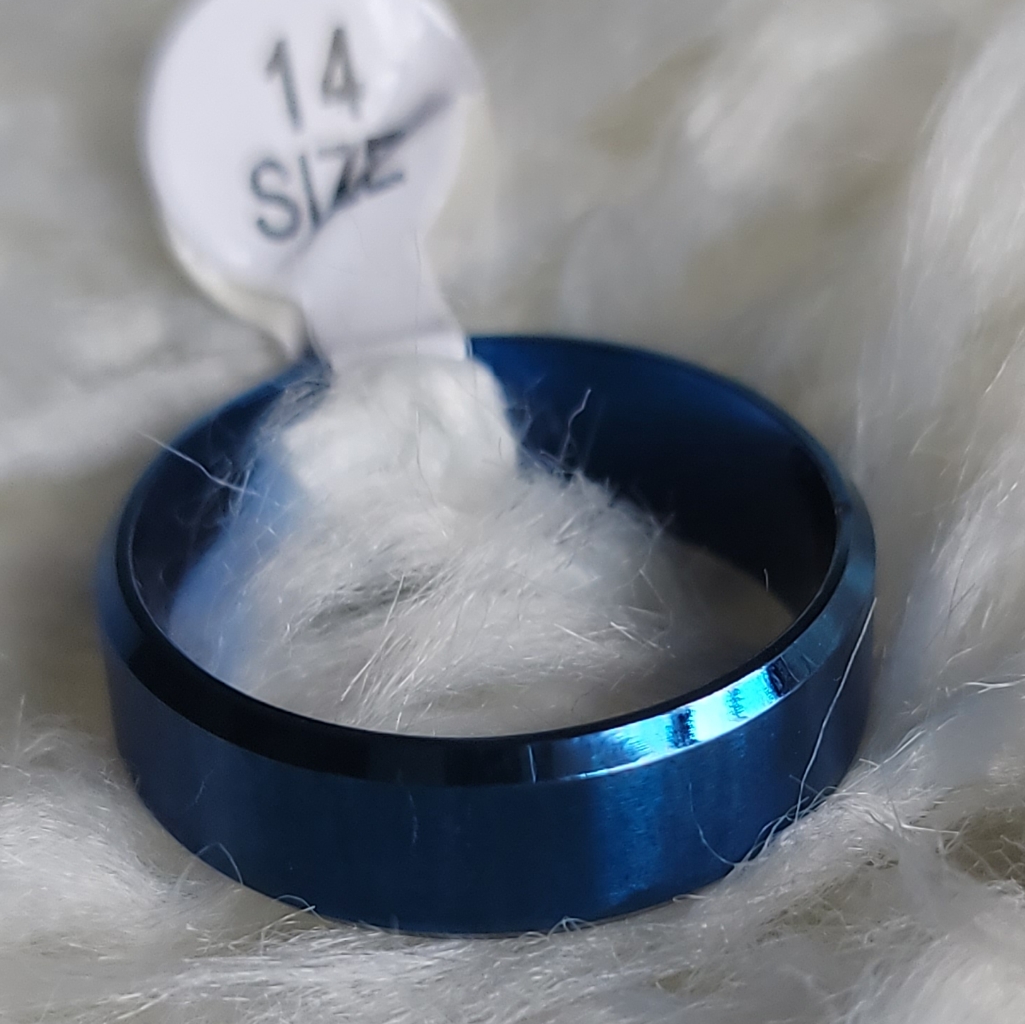 New Solid Blue Ring Size 14
